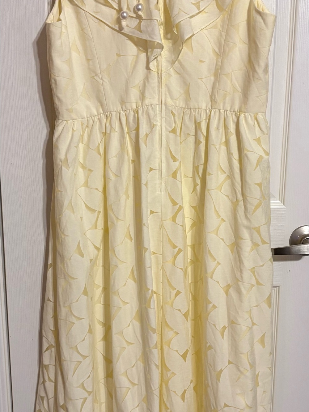 Lilly Pulitzer Pale Yellow Ruffled V-Neck Maxi Dress - Picture 3 of 6
